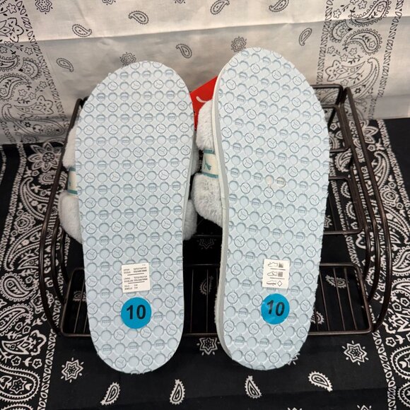 NEW Puma Fluff Remix Ice Blue Women Slip On Casual Sandals Slippers Sz 10 - Picture 4 of 7